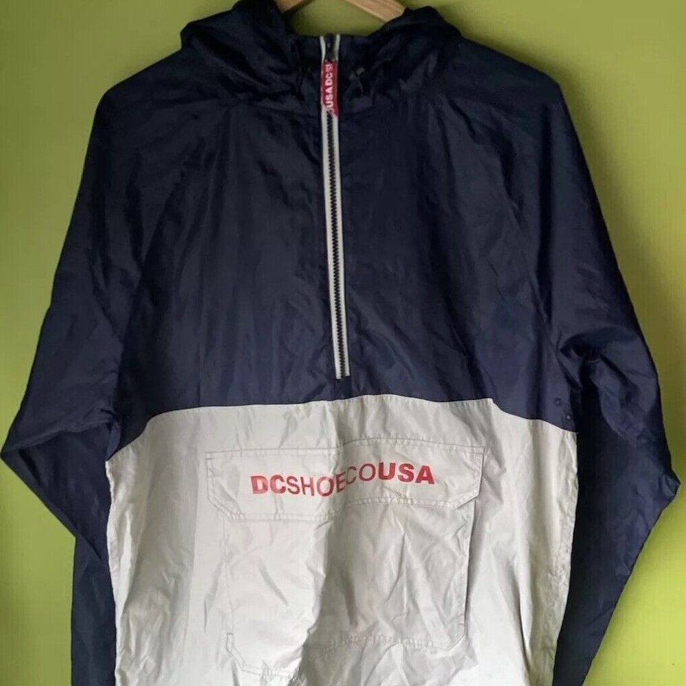 Vintage DC Shoe Co Waterproof Jacket Men’s Sz XL Blue Gray Pockets Style 2014